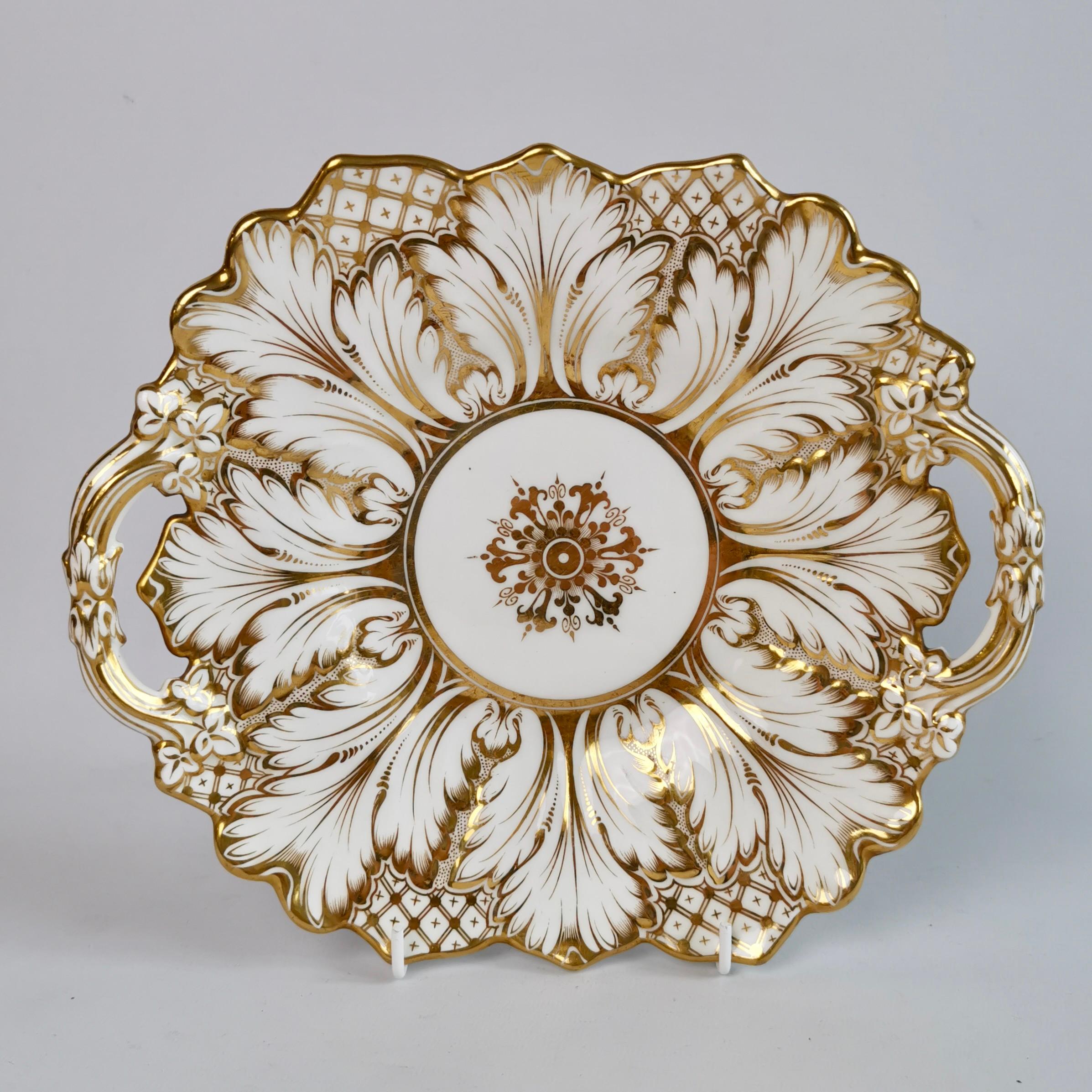 Hand-Painted Ridgway Sublime Tea Service, Gilt Foliage with Dedication, Victorian, 1853