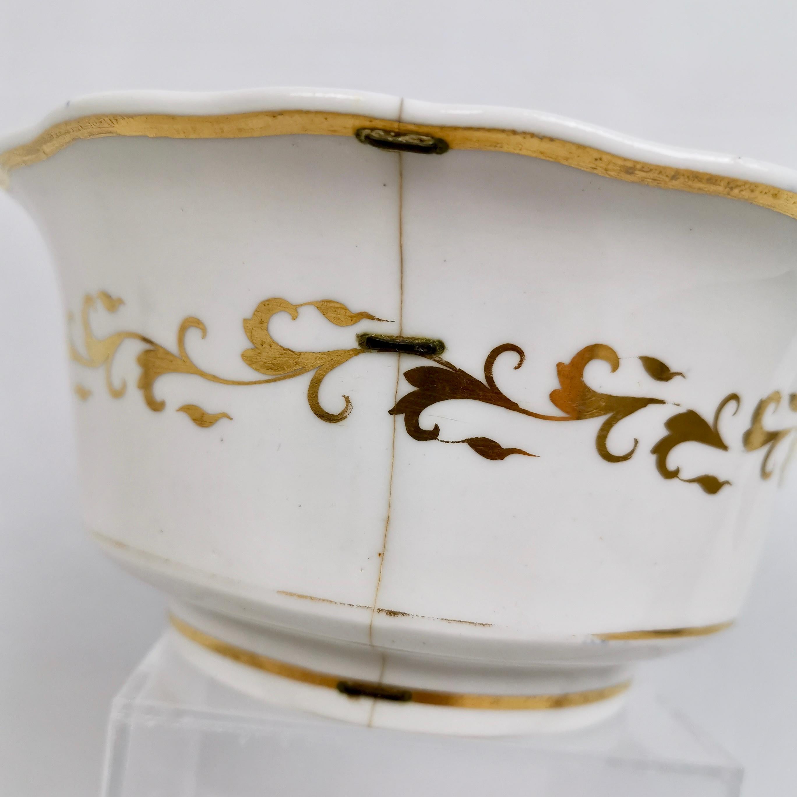 Ridgway Porcelain Tea Service, Flowers on Cobalt Blue and Gilt, Regency ca 1825 2