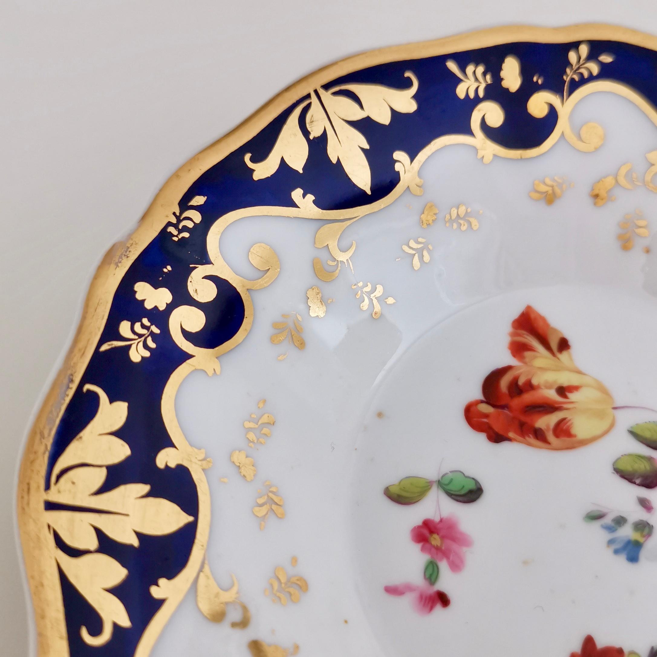 Porcelain Teacup by Ridgway, Gilt, Cobalt Blue and Flowers, Regency, 1820-1825 3