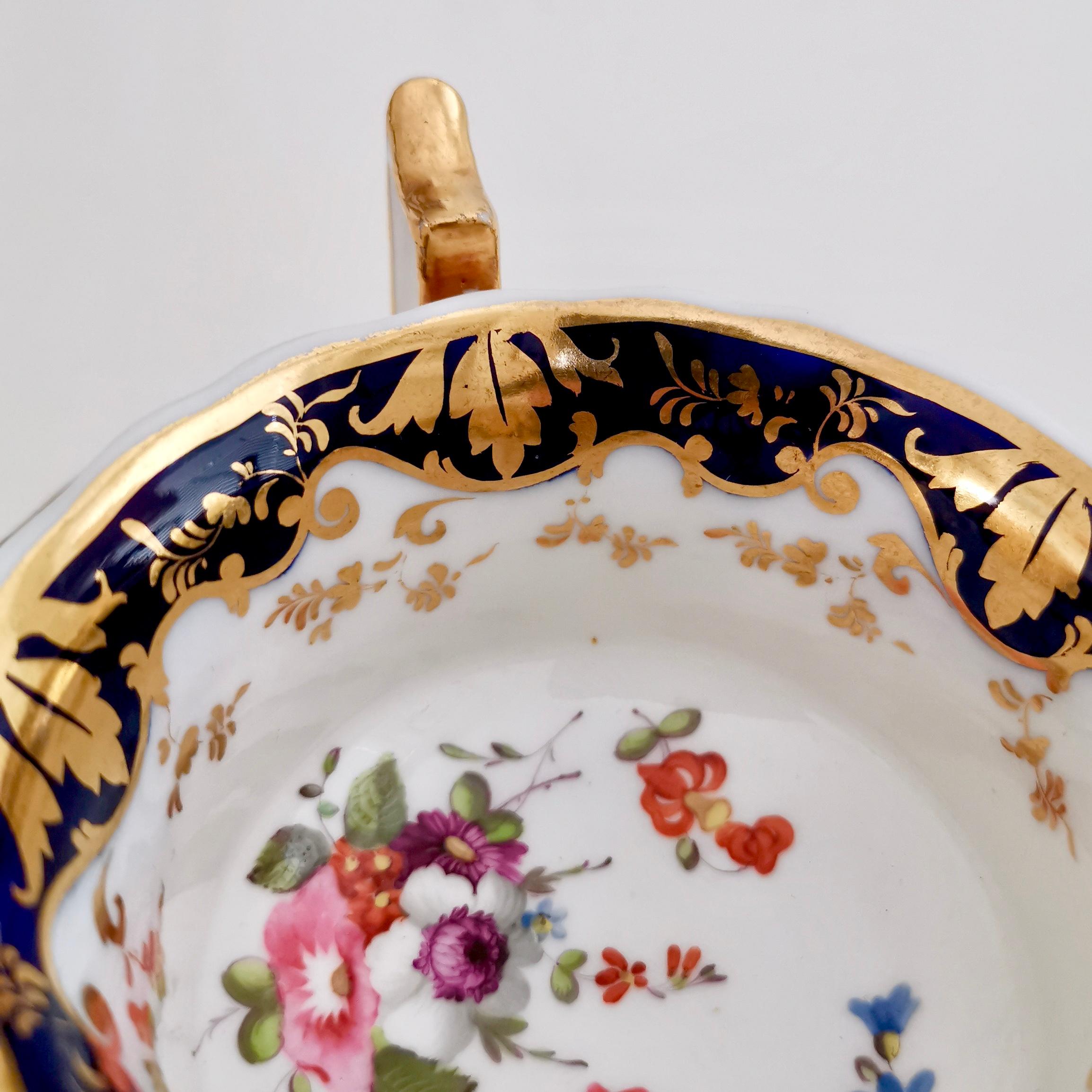 Porcelain Teacup by Ridgway, Gilt, Cobalt Blue and Flowers, Regency, 1820-1825 4
