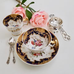 Ridgway Teacup Trio, Cobalt Blue Greek Keys Patt 2/739, circa 1825