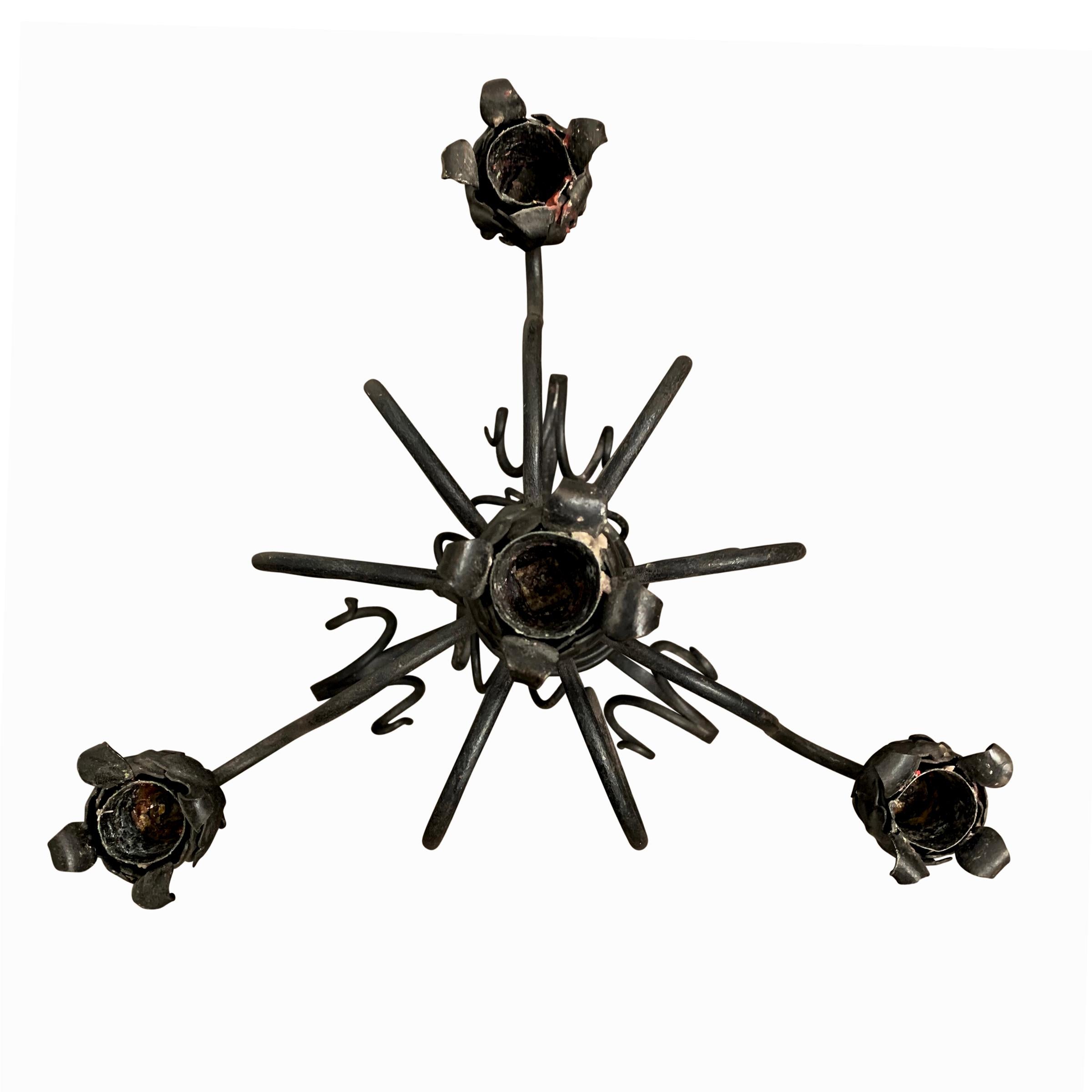 Ridiculous High-Victorian Wrought Iron Candelabrum In Good Condition In Chicago, IL