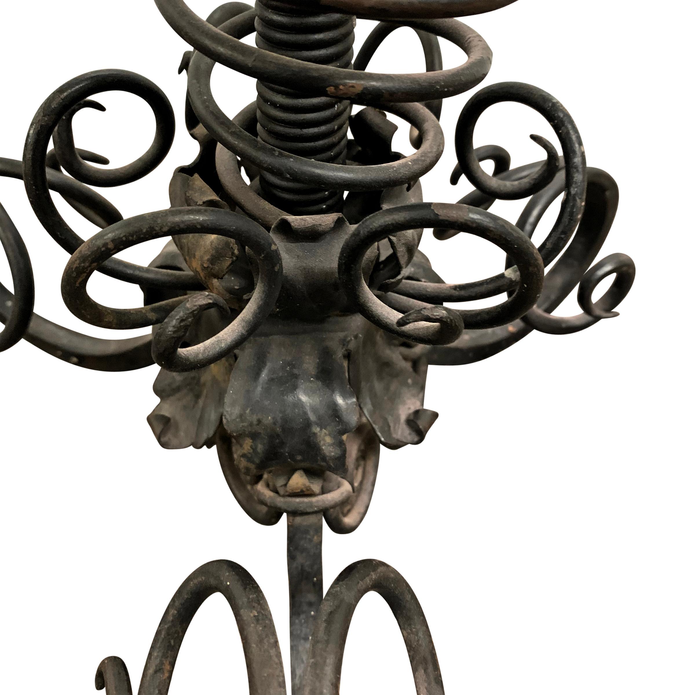 Ridiculous High-Victorian Wrought Iron Candelabrum 3