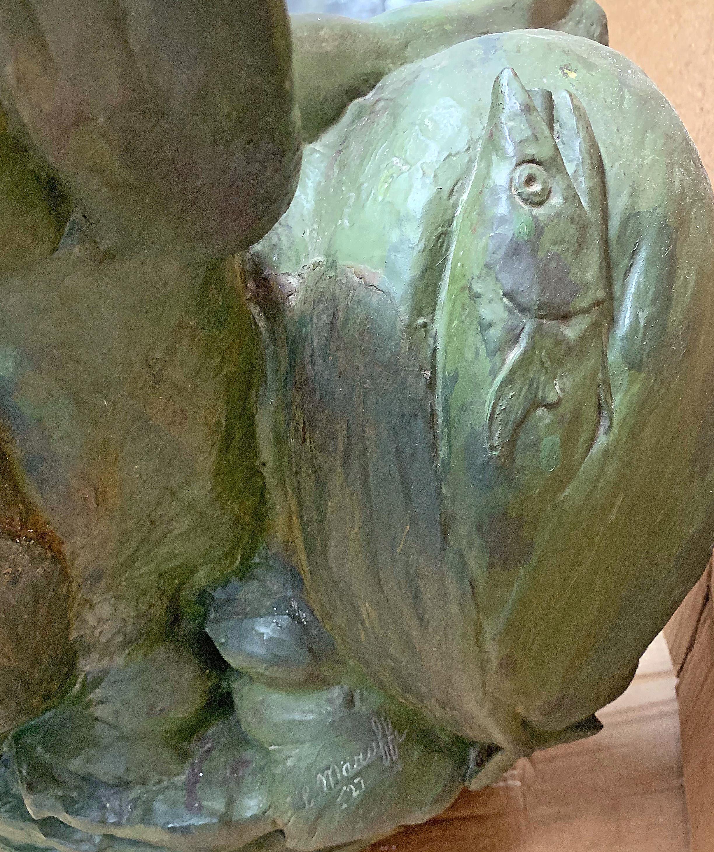 Große, fröhliche Art-Déco-Skulptur eines Reitersiegels „Riding the Waves“ (amerikanisch) im Angebot