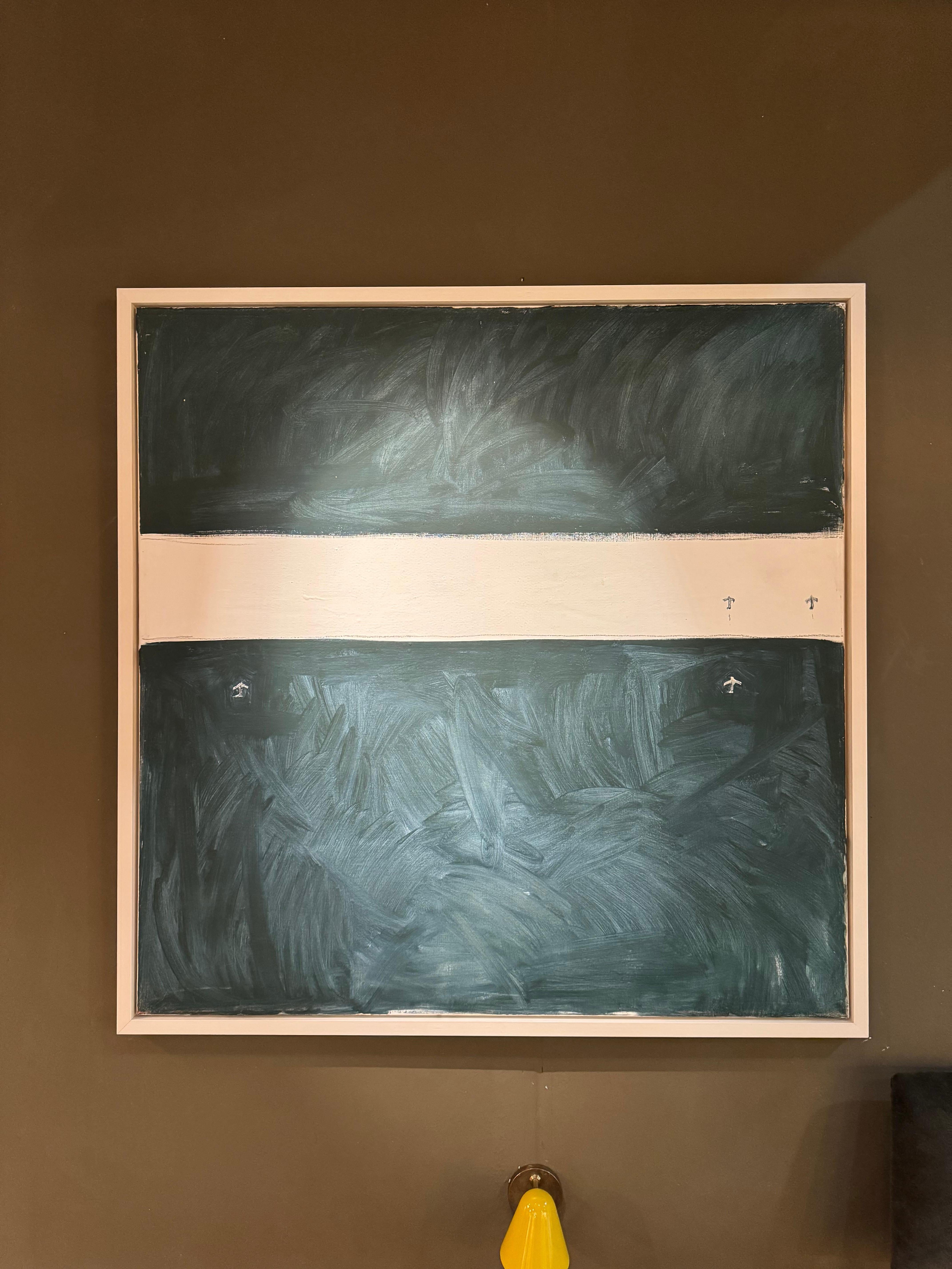 Riduan Tompkins Large Framed Abstract painting on canvas 1977 (Leinwand) im Angebot