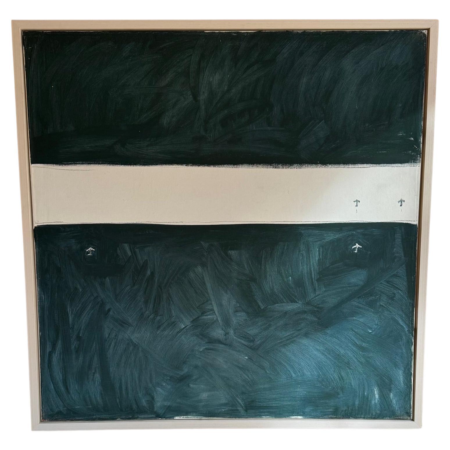 Riduan Tompkins Large Framed Abstract painting on canvas 1977 im Angebot