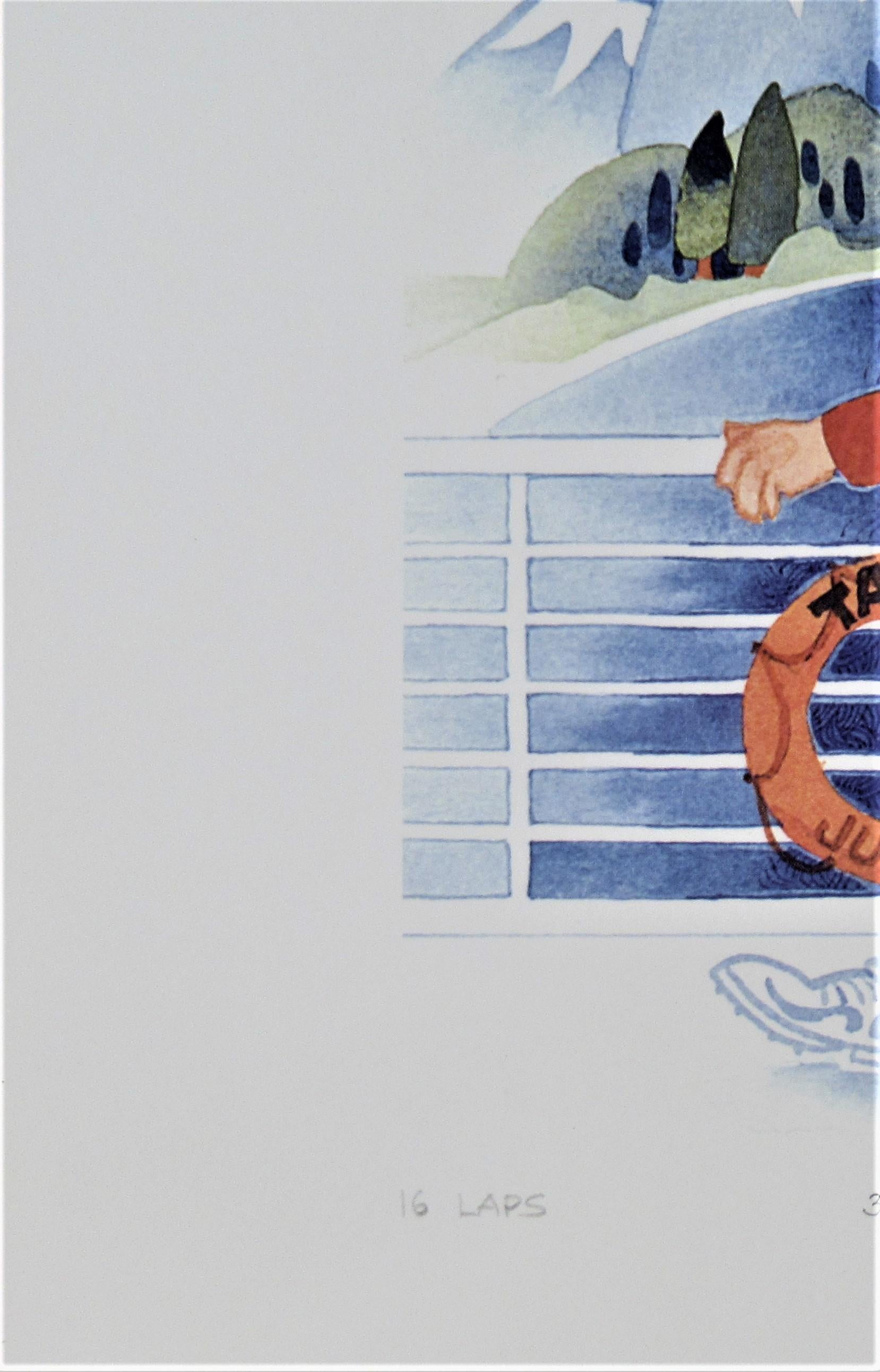 16 Laps - Folk Art Print by Rie Munoz