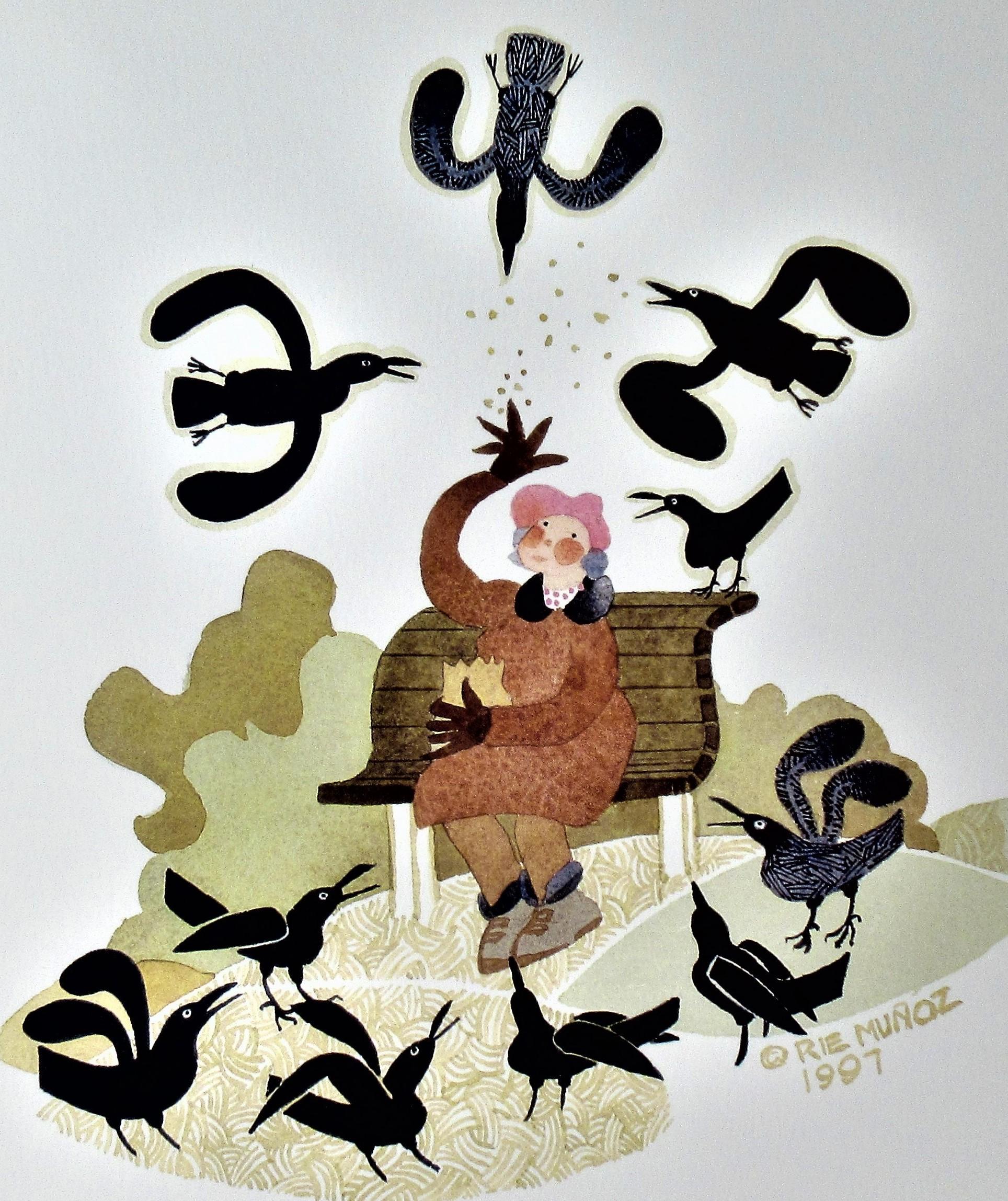 Feeding the Ravens - Print by Rie Munoz