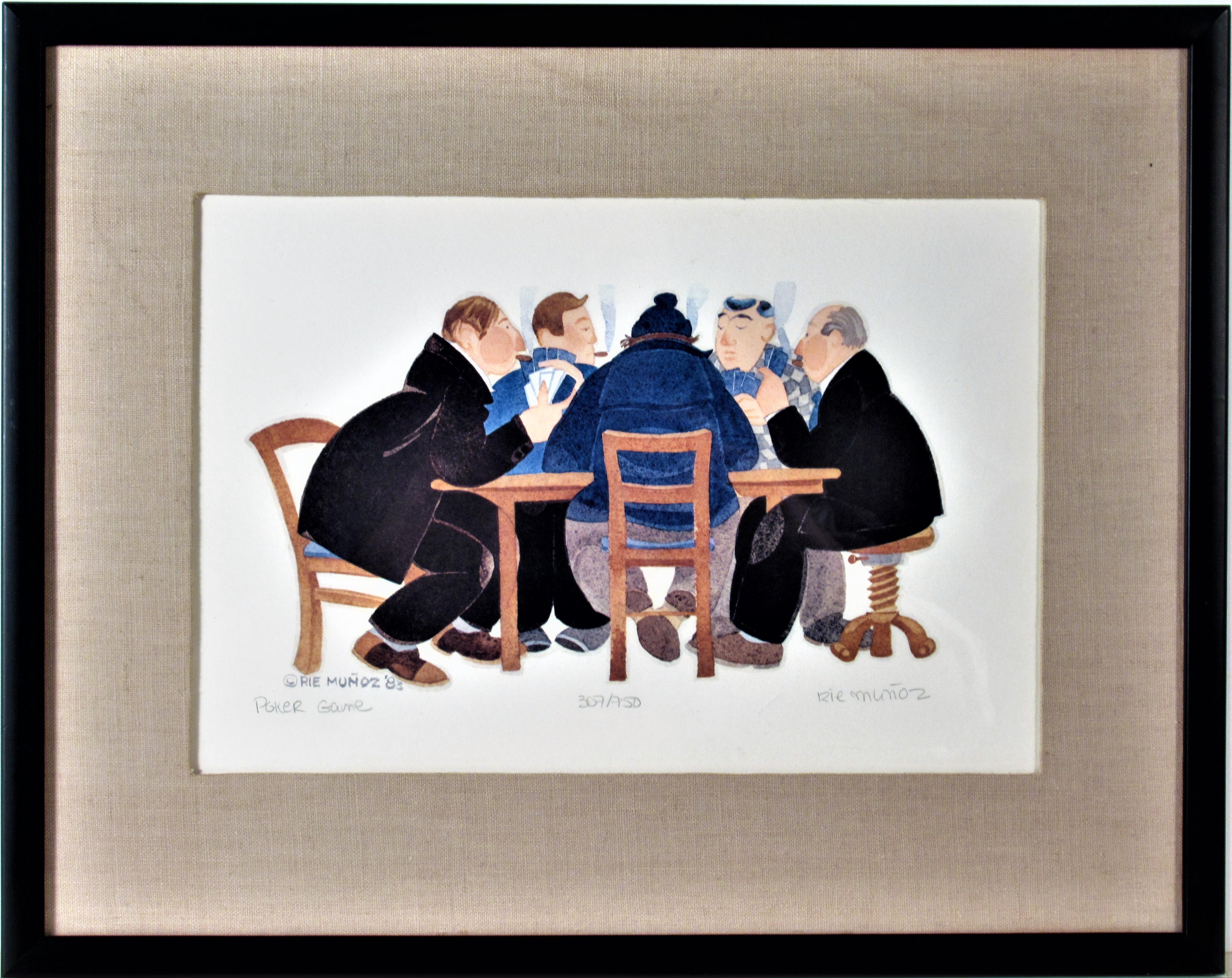 Rie Munoz Figurative Print - Poker Game