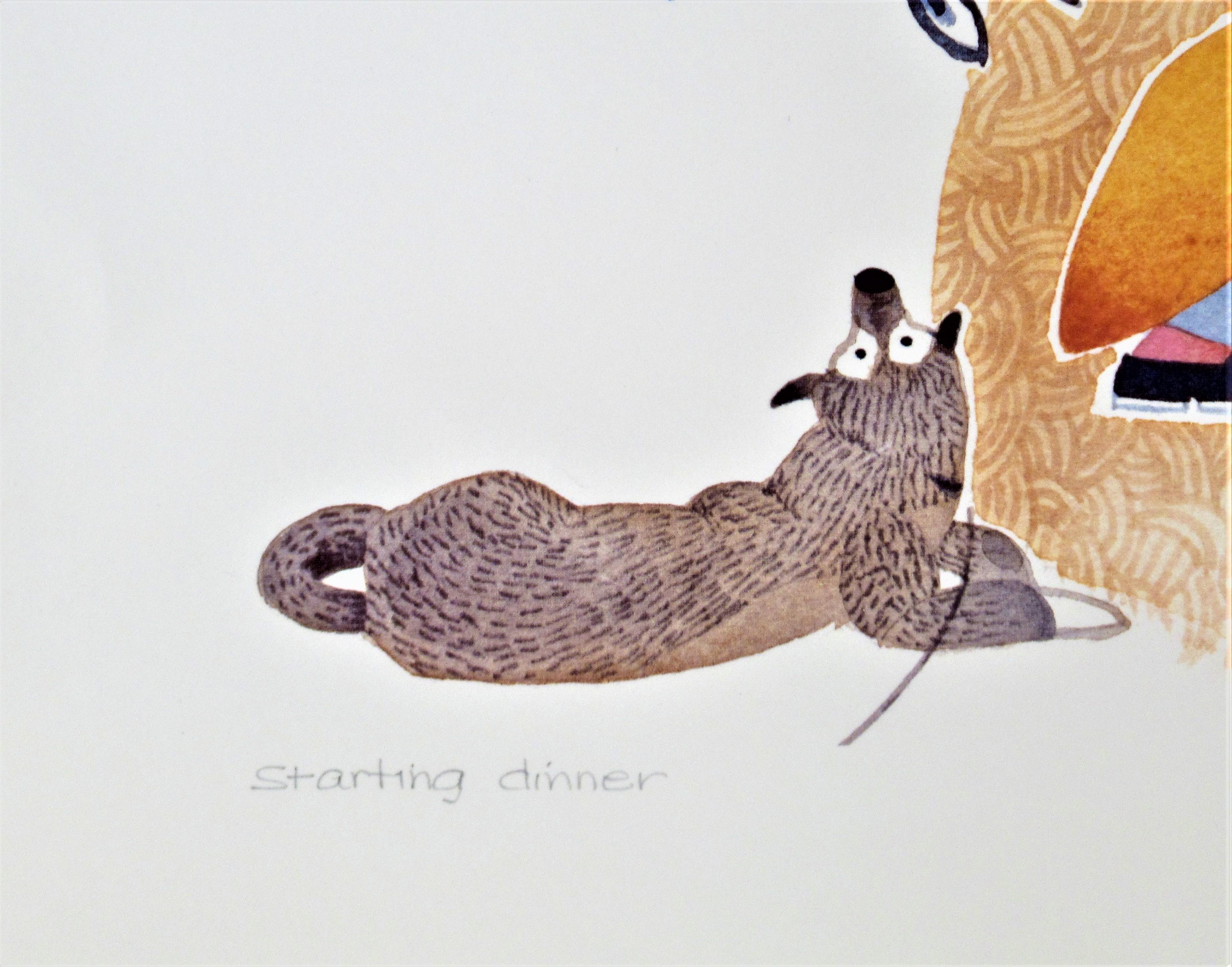 Starting Dinner - Folk Art Print by Rie Munoz