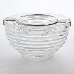 Plato enfriador de platos de plata y cristal Crystal Caviar de Riedel Mesa, hacia 1980