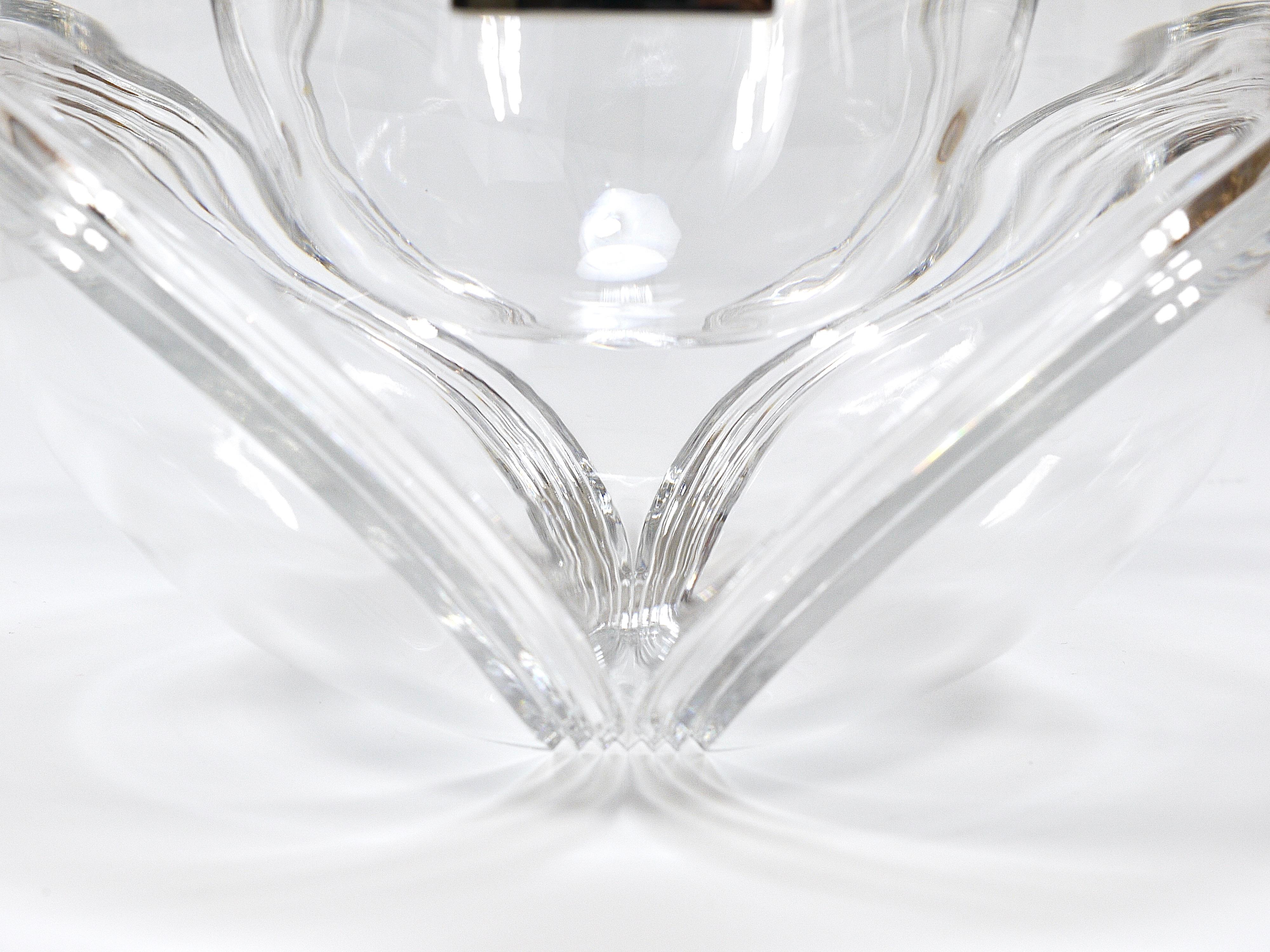 Riedel x Mesa Cuenco de cristal para servir caviar, plata y cristal, Italia, años 80 siglo XX en venta