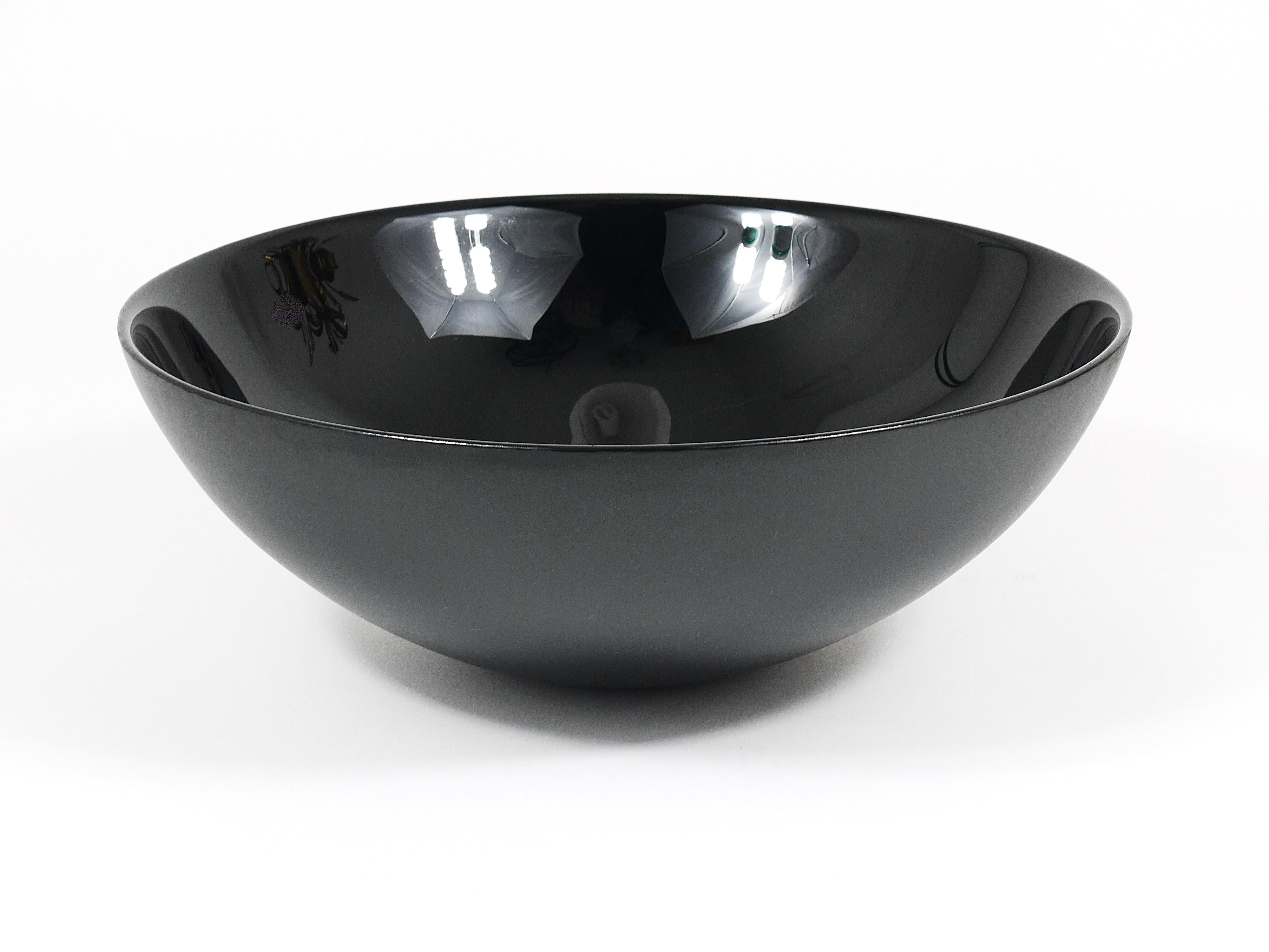 Riedel x Mesa Design Gran cuenco de cristal negro para centro de mesa, Italia posmoderna, 1980 en venta 2