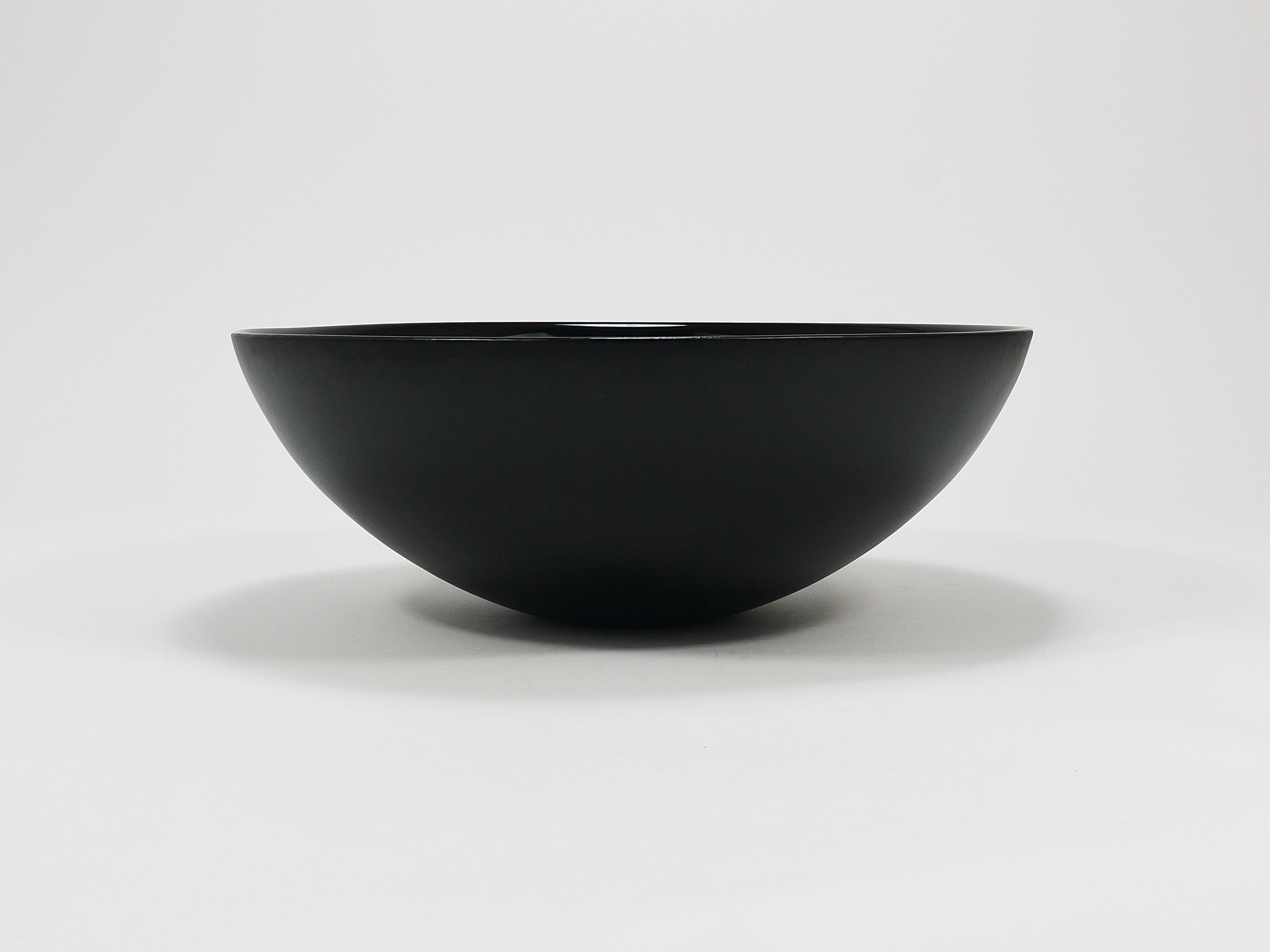 Riedel x Mesa Design Gran cuenco de cristal negro para centro de mesa, Italia posmoderna, 1980 Posmoderno en venta