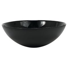 Riedel x Mesa Design Gran cuenco de cristal negro para centro de mesa, Italia posmoderna, 1980