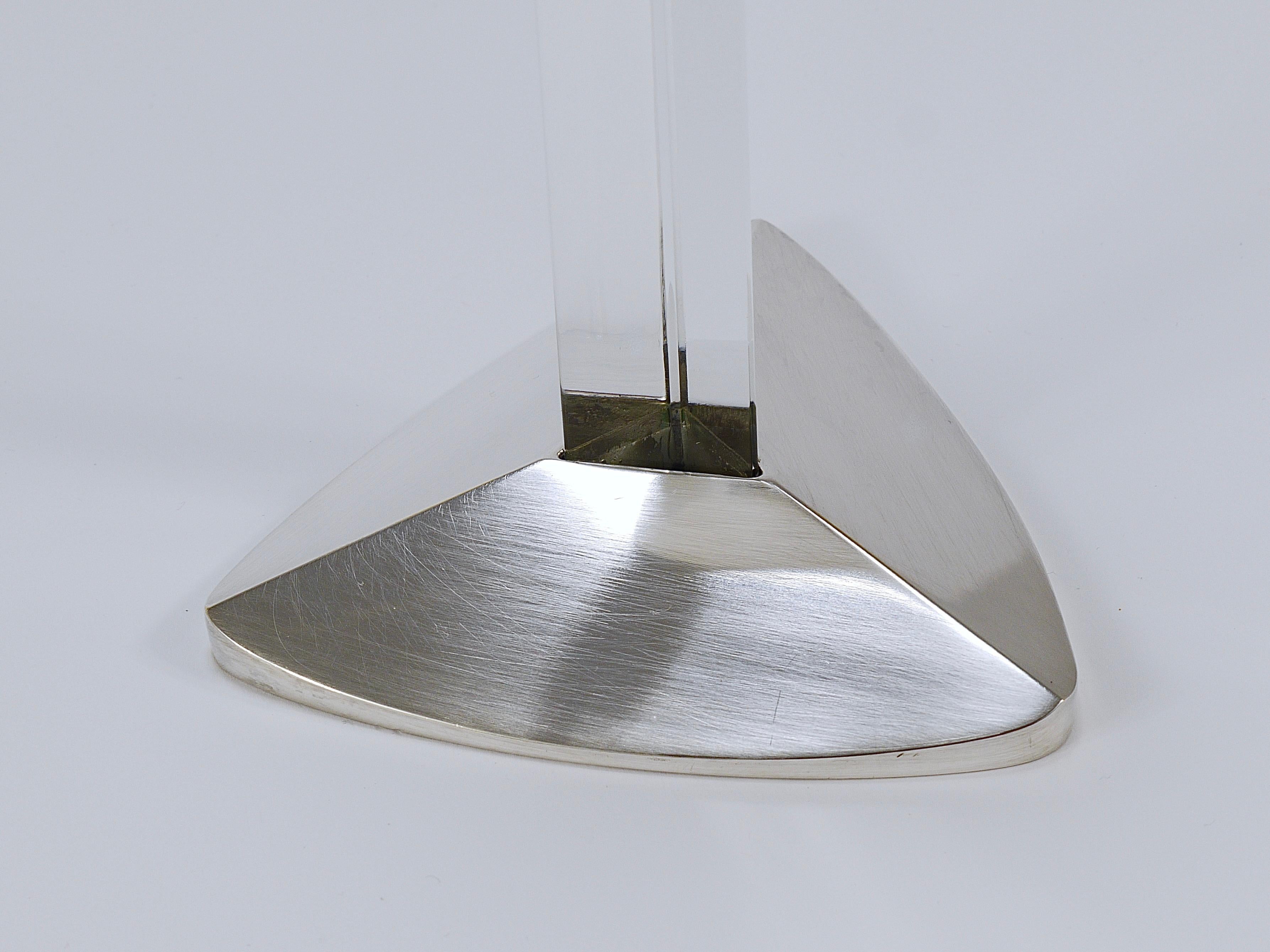 Riedel x Mesa Portavelas postmoderno de plata y cristal, Italia, 1980 Silver en venta