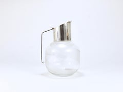 Riedel x Mesa Jarra decantadora postmoderna de plata y cristal , Italia, Años 80