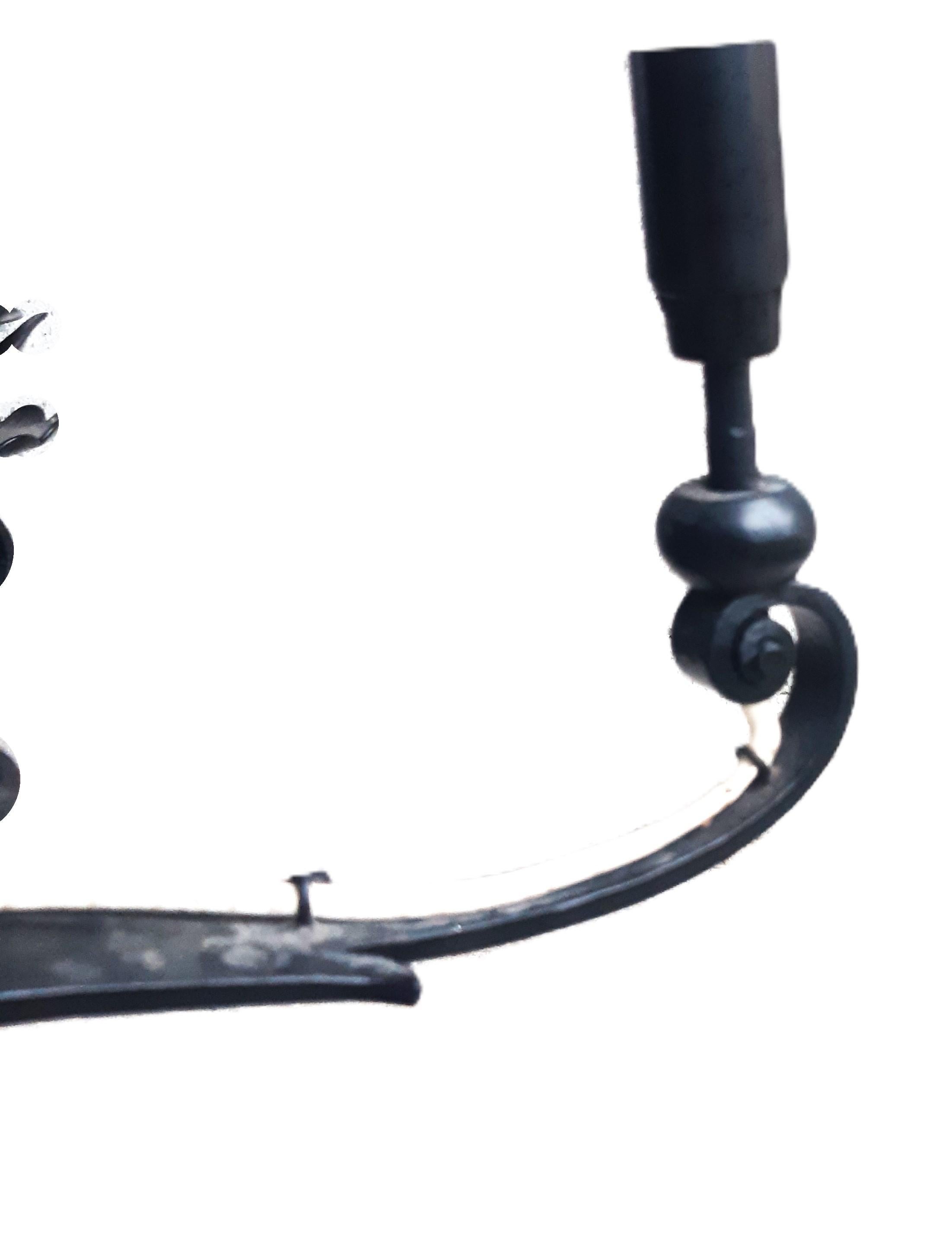 Riesiger Kronleuchter Schmiedeeisen Art Déco um 1935/-40, Höhe 168cm! in vendita 7