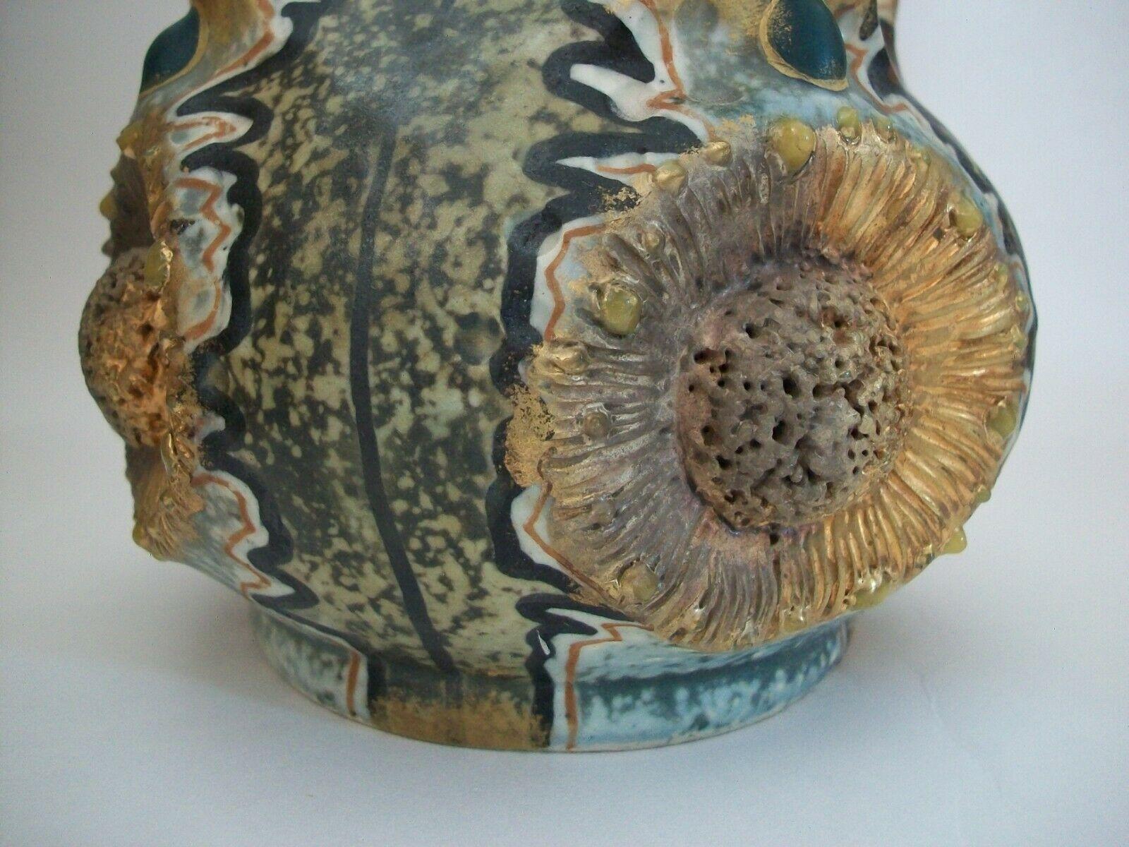 Riessner, Stellmacher and Kessel, Art Nouveau Sunflower Vase, Austria ...