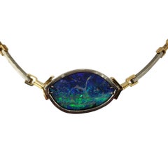 Riethmann 18K Two Tone Gold and Black Opal Necklace #17823