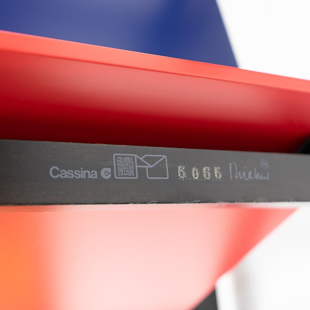 Modernist Design by Rietveld Red and Blue Chair, Cassina, 1990s 2