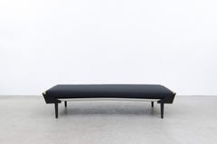 Rietveld Style Light Yellow Stained Wood and Black Enameled Daybed with Mattress