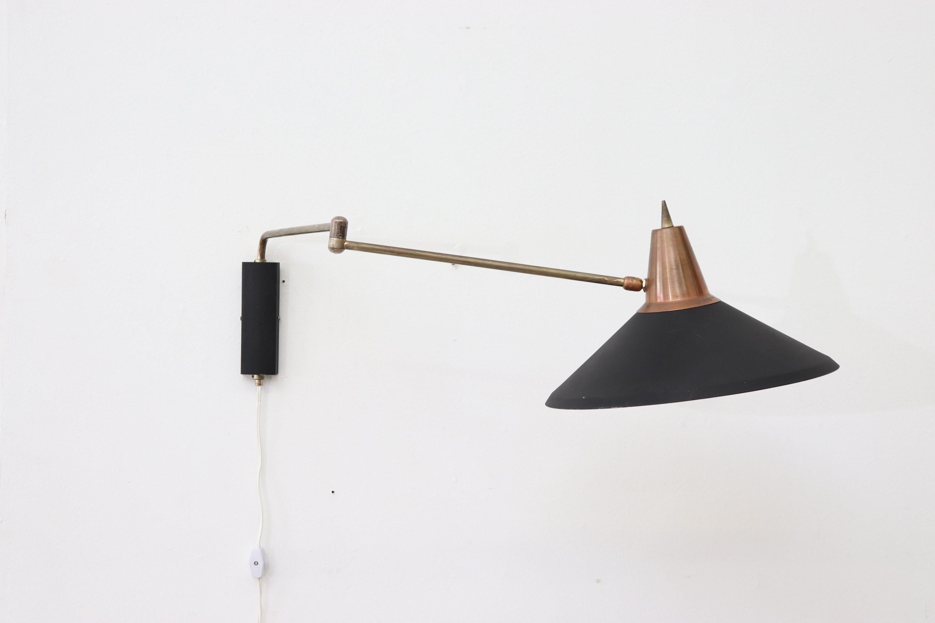 Mid-Century Modern Rietveld Style Industrial Wall Mount Lamp by Anvia