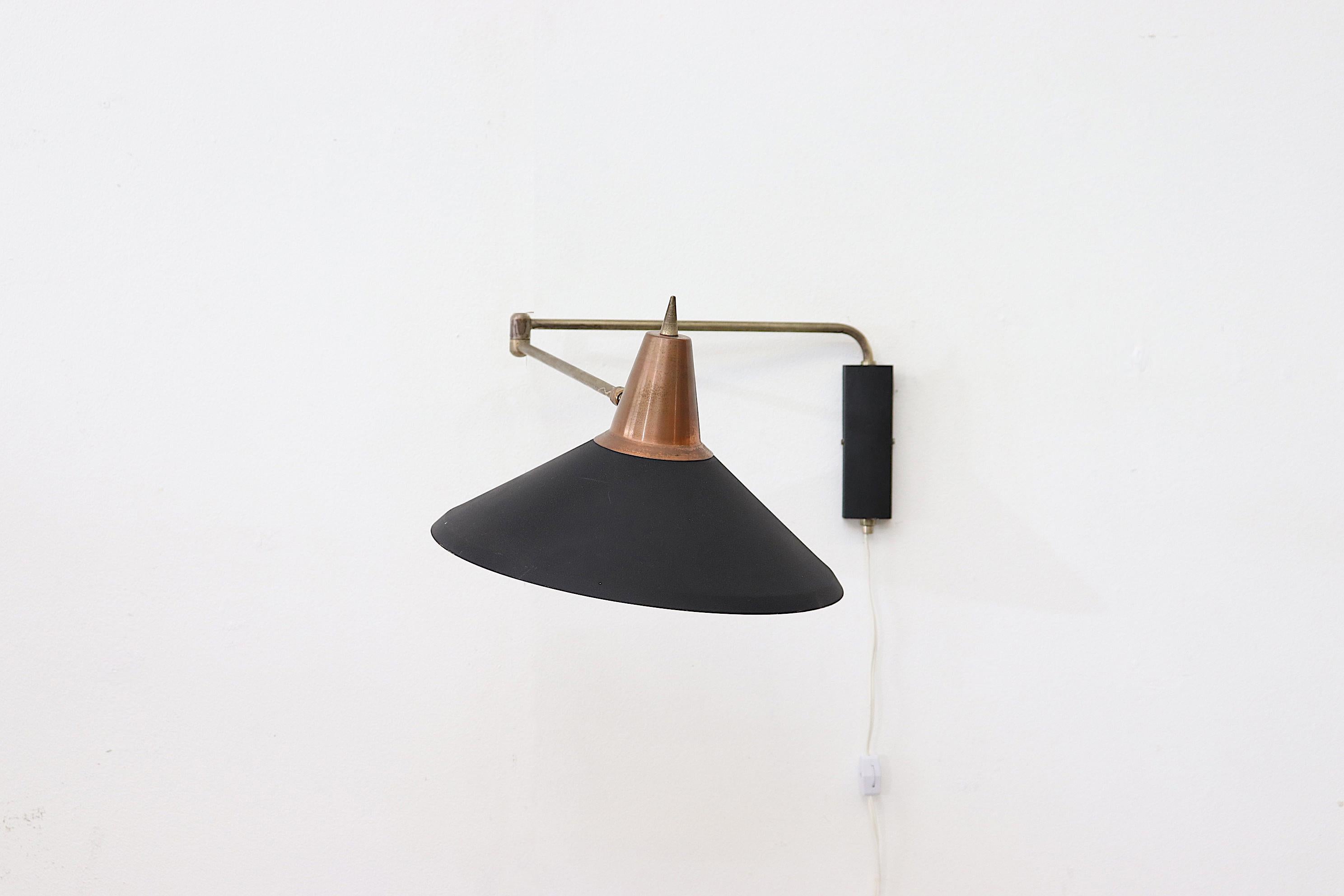 Rietveld Style Industrial Wall Mount Lamp by Anvia In Good Condition In Los Angeles, CA