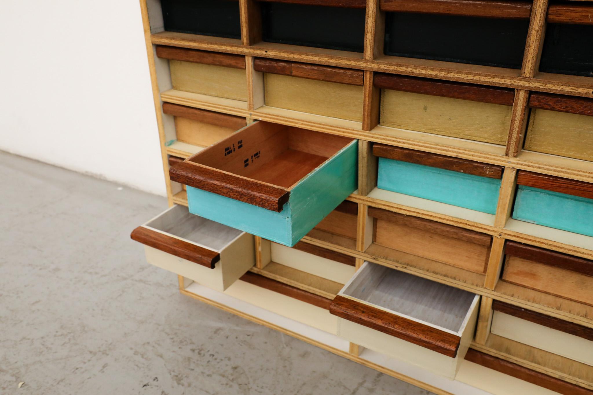 Rietveld Style Multi-Colored Cigar Box Storage Cabinet 1