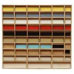 Rietveld Style Multi-Colored Cigar Box Storage Cabinet