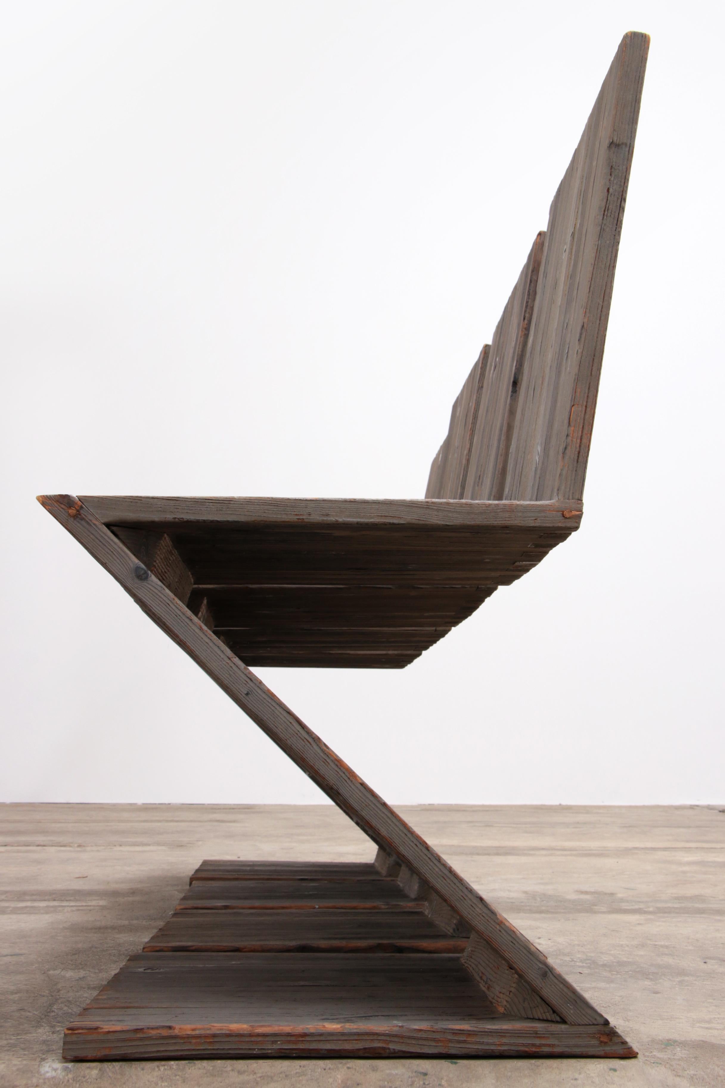 Rietveld Zigzag Chair - Classic Design Furniture in American Pine 1950 For Sale 10