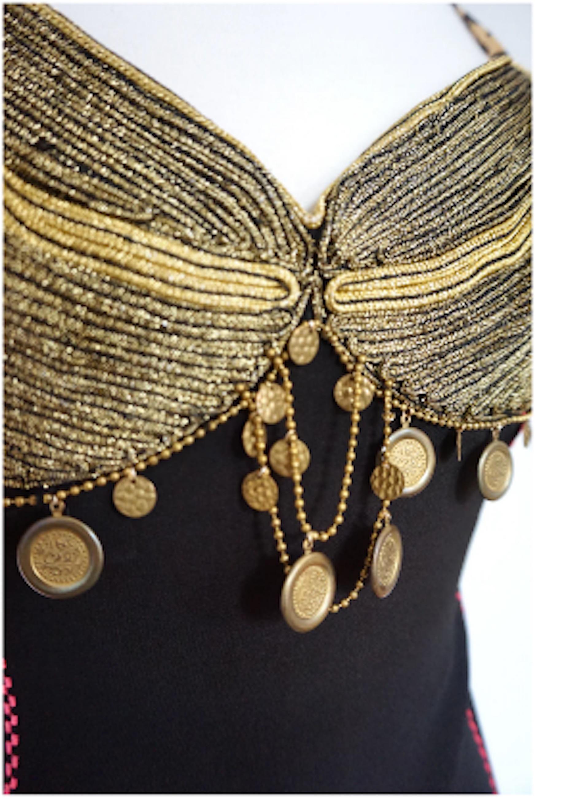 Women's Rifat Ozbek 1990's Black Coin Dress For Sale