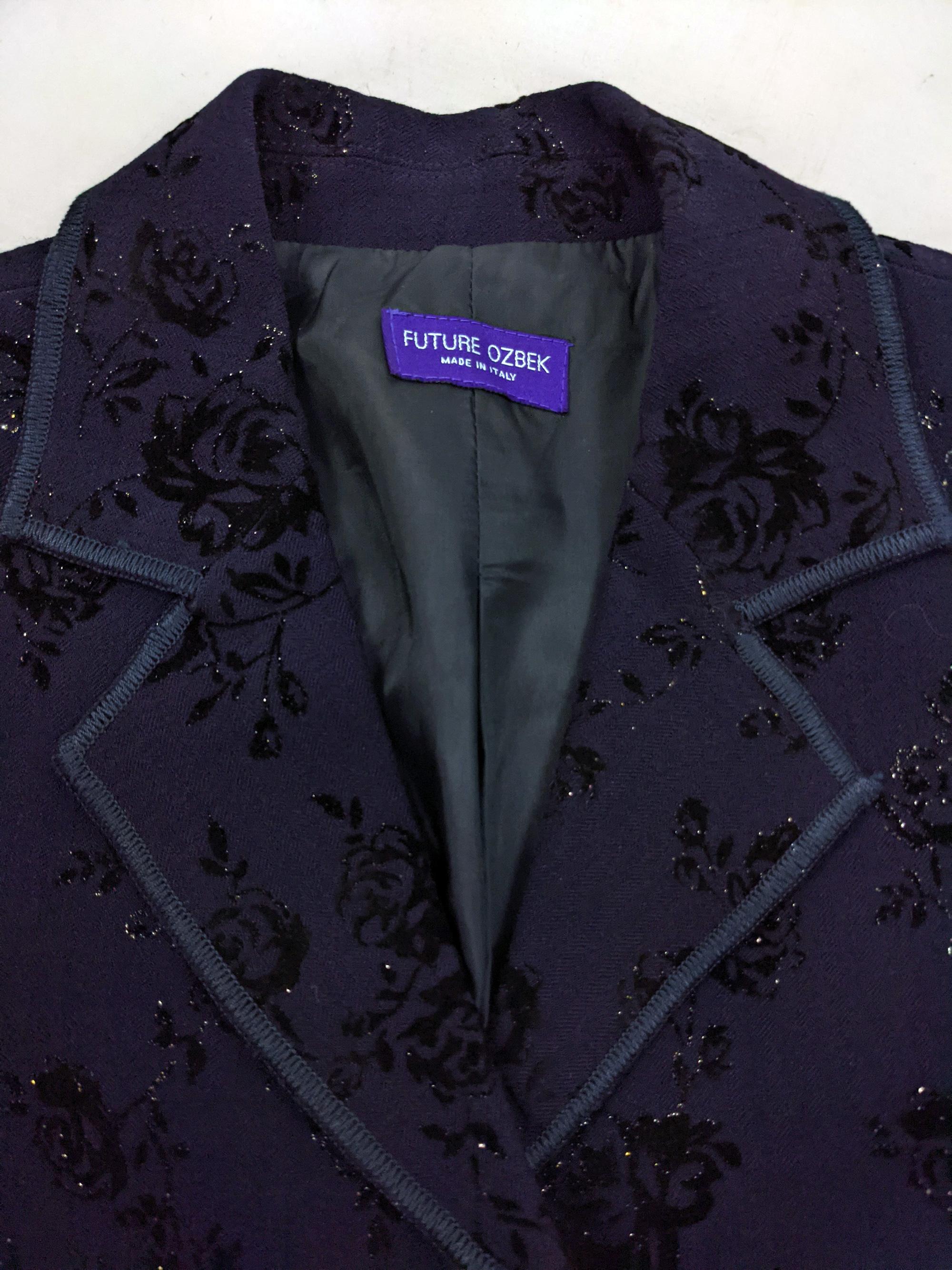 Rifat Ozbek Vintage Womens Dark Purple Tailored Velvet & Wool Jacket For Sale 1