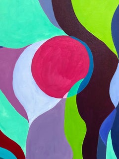 Riff on Fuschia and Turquoise Original Abstract Painting