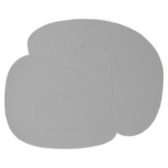 Riff Rug from Souda, 4x6 ft, Natural Wool, Light Grey
