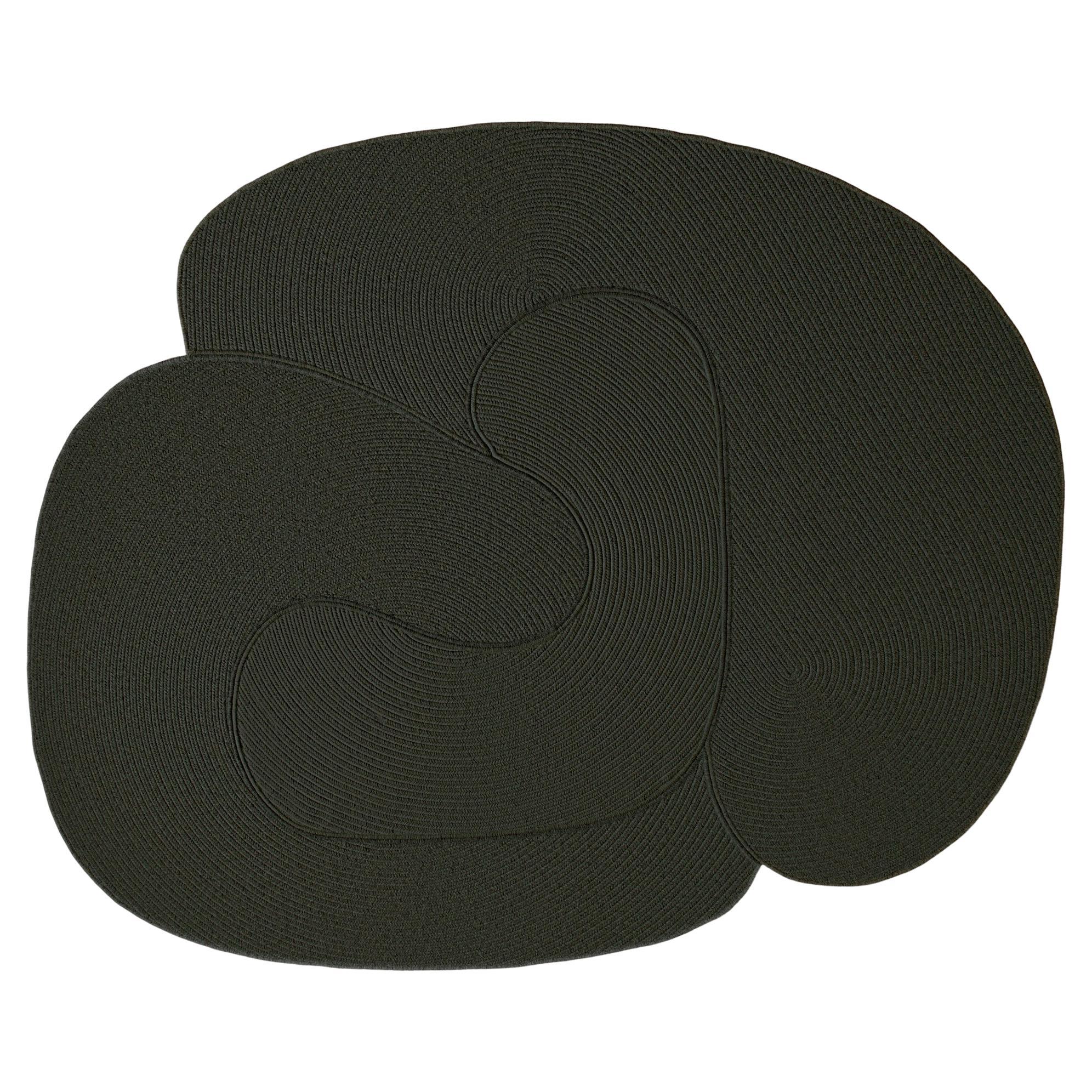 Tapis Riff de Souda, 6x8 ft, laine naturelle, vert foncé