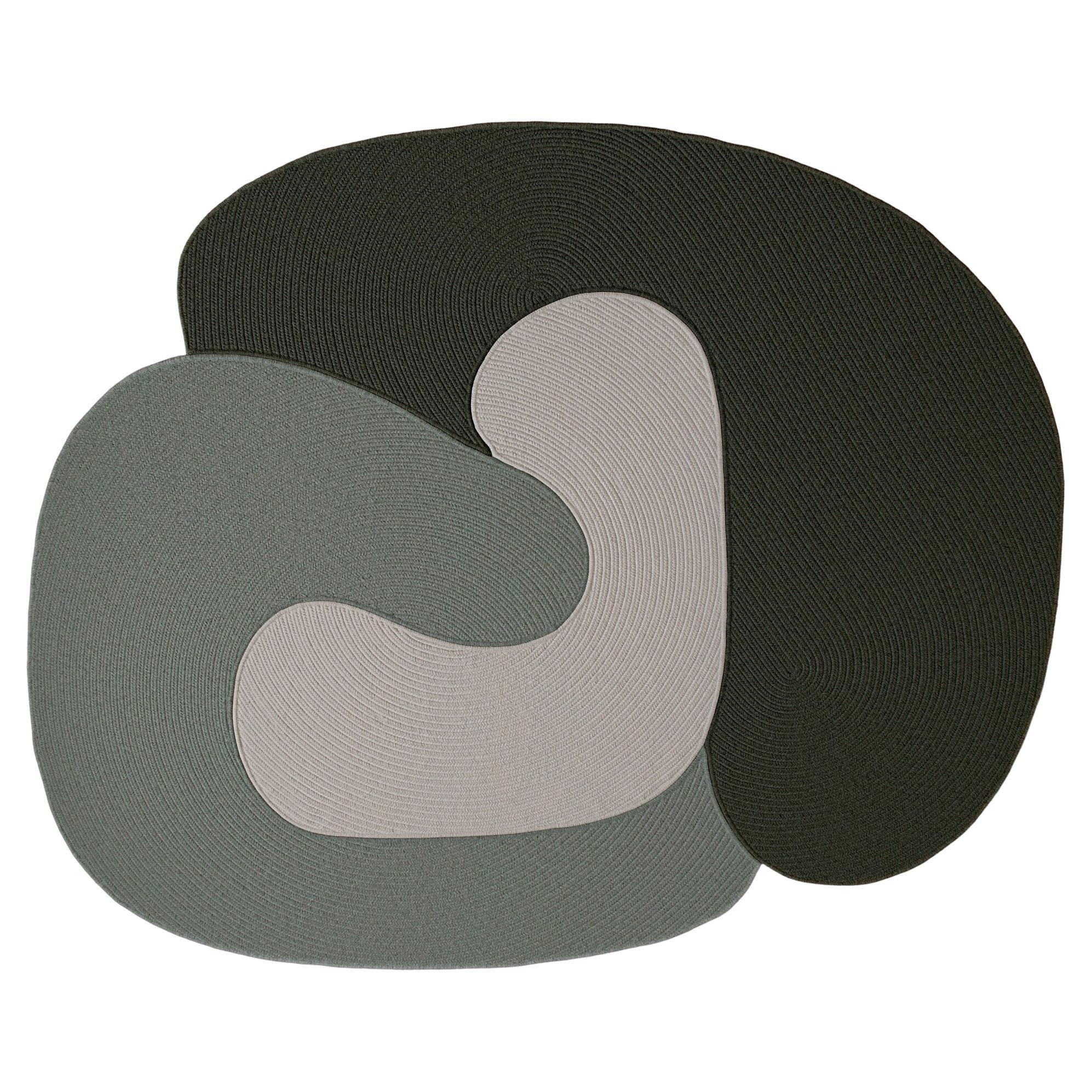 Riff Rug from Souda, 6x8 ft, Natural Wool, Multicolor D en vente