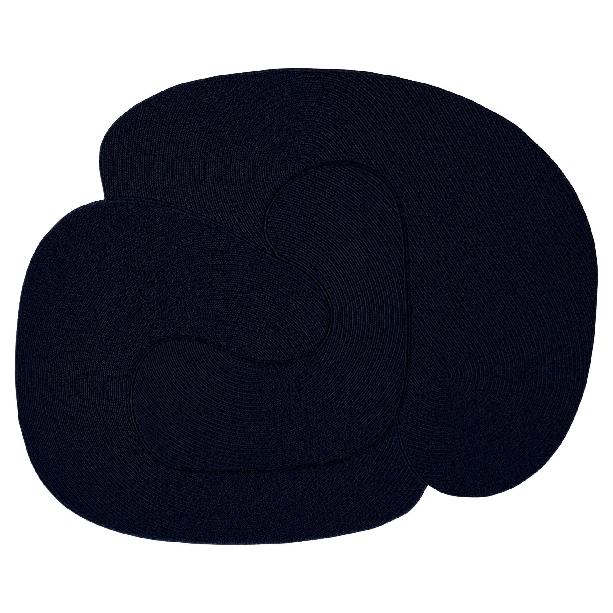 Riff Teppich von Souda, 6x8 ft, natürliche Wolle, Marineblau