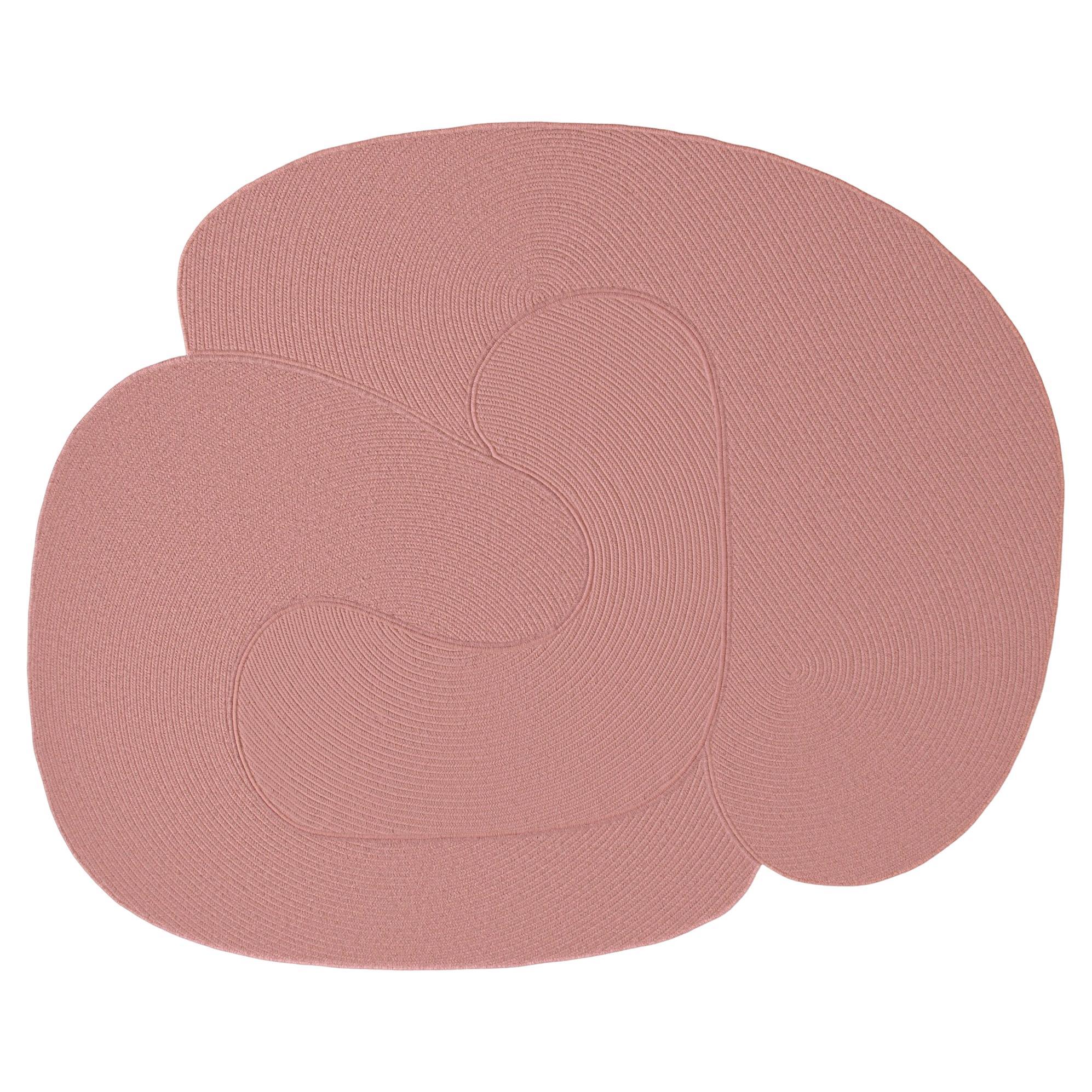 Riff Teppich von Souda, 6x8 ft, natürliche Wolle, Rosa im Angebot