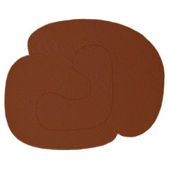 Riff Rug from Souda, 9x12 ft, Natural Wool, Burnt Orange