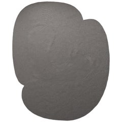 Riff Rug from Souda, 9x12 ft, Natural Wool, Dark Grey