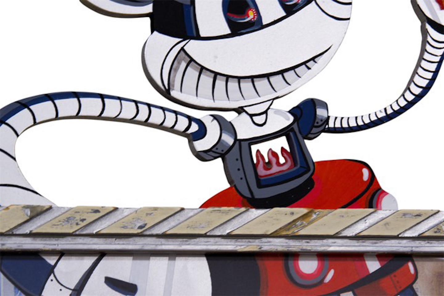 Pop art contemporary Mickey disney red sculptural figurative interior Painting - Brown Figurative Painting by Riffblast 