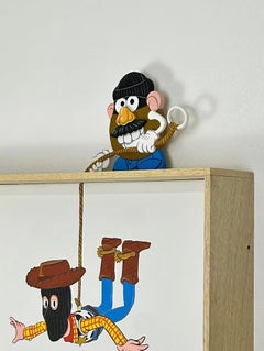 RiffBlast Pop-Art-Skulptur, handgeschnittenes Holz & Sprühfarbe, signiert