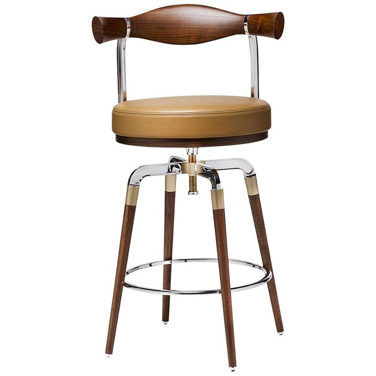 Bar Stool For At 1stdibs, Round Metal Swivel Bar Stools With Backs And Armstrong