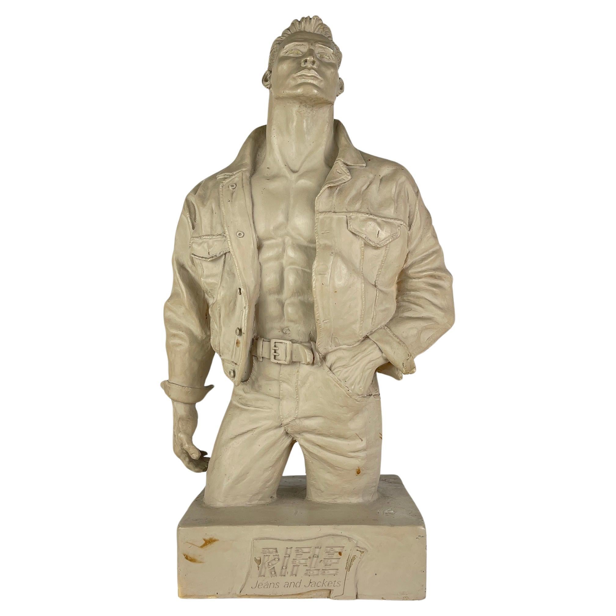 Rifle Jeans Advertising Display Statue by Fabrizio Cuppini Italy 1980s  For Sale