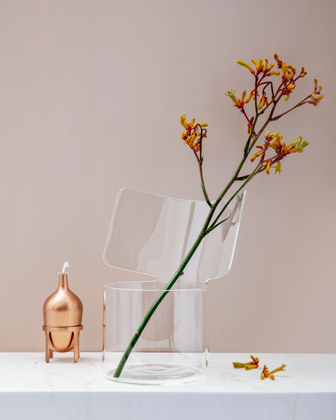Riflessi Transparent Blown Glass Vase by Böijte–Bottari In New Condition For Sale In Milan, IT