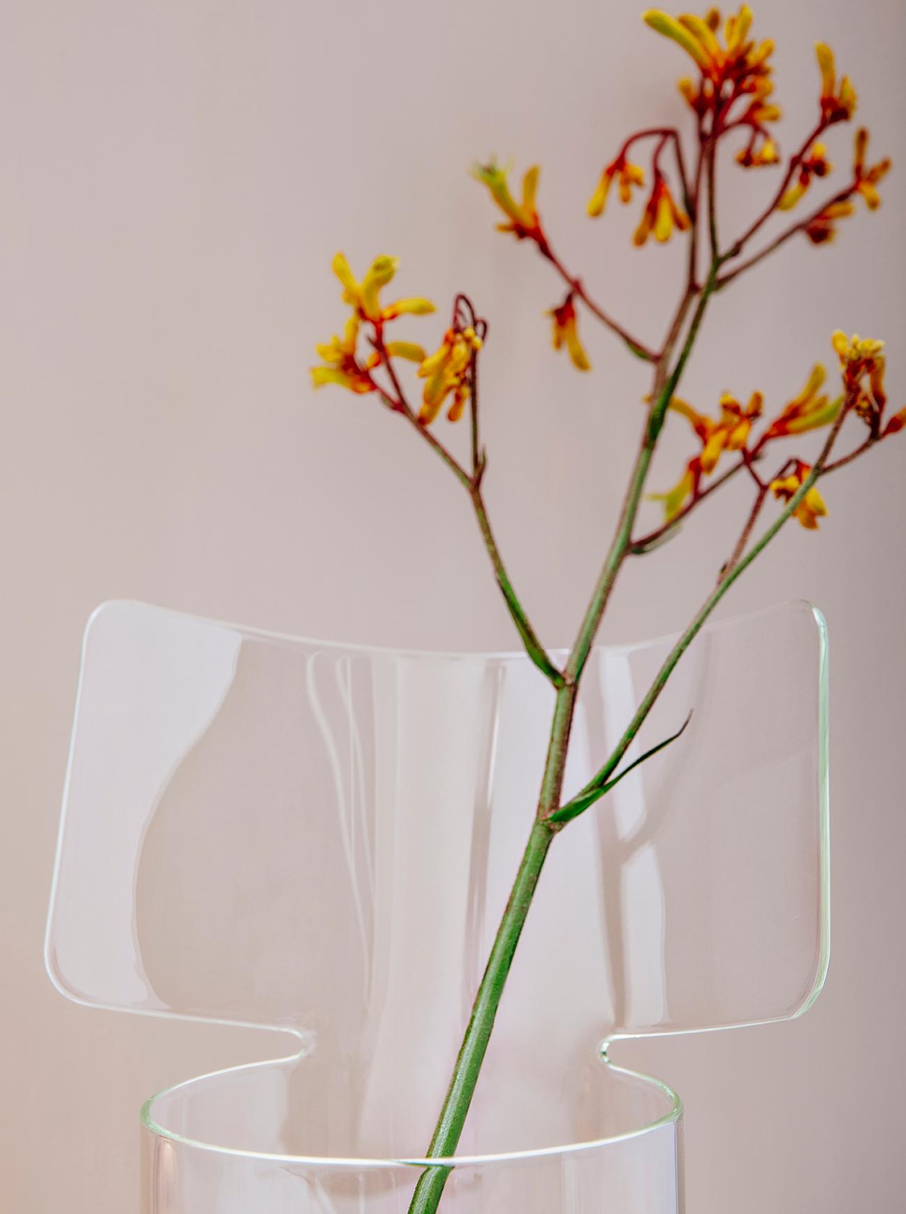 Contemporary Riflessi Transparent Blown Glass Vase by Böijte–Bottari For Sale