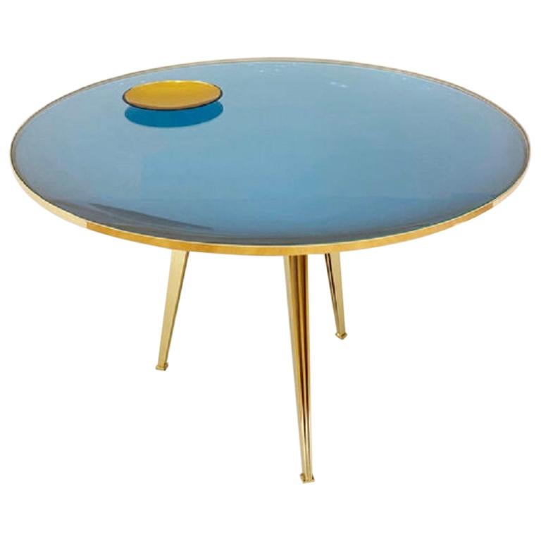 Yellow (POLISHED BRASS) Riflesso Center and Dining Table by form A