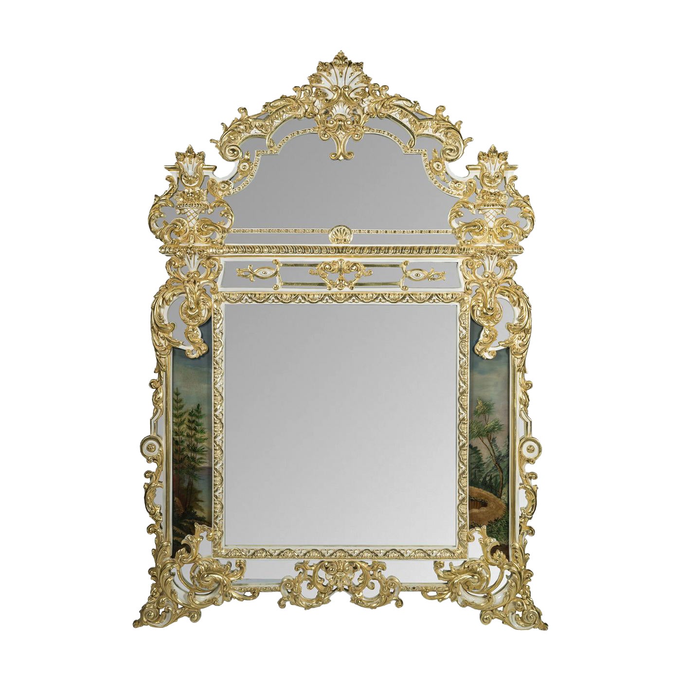 Riflesso di Versailles Miroir mural Rococò or en vente