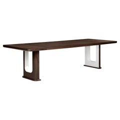 Rift Dining Table in Wood and Lacquer